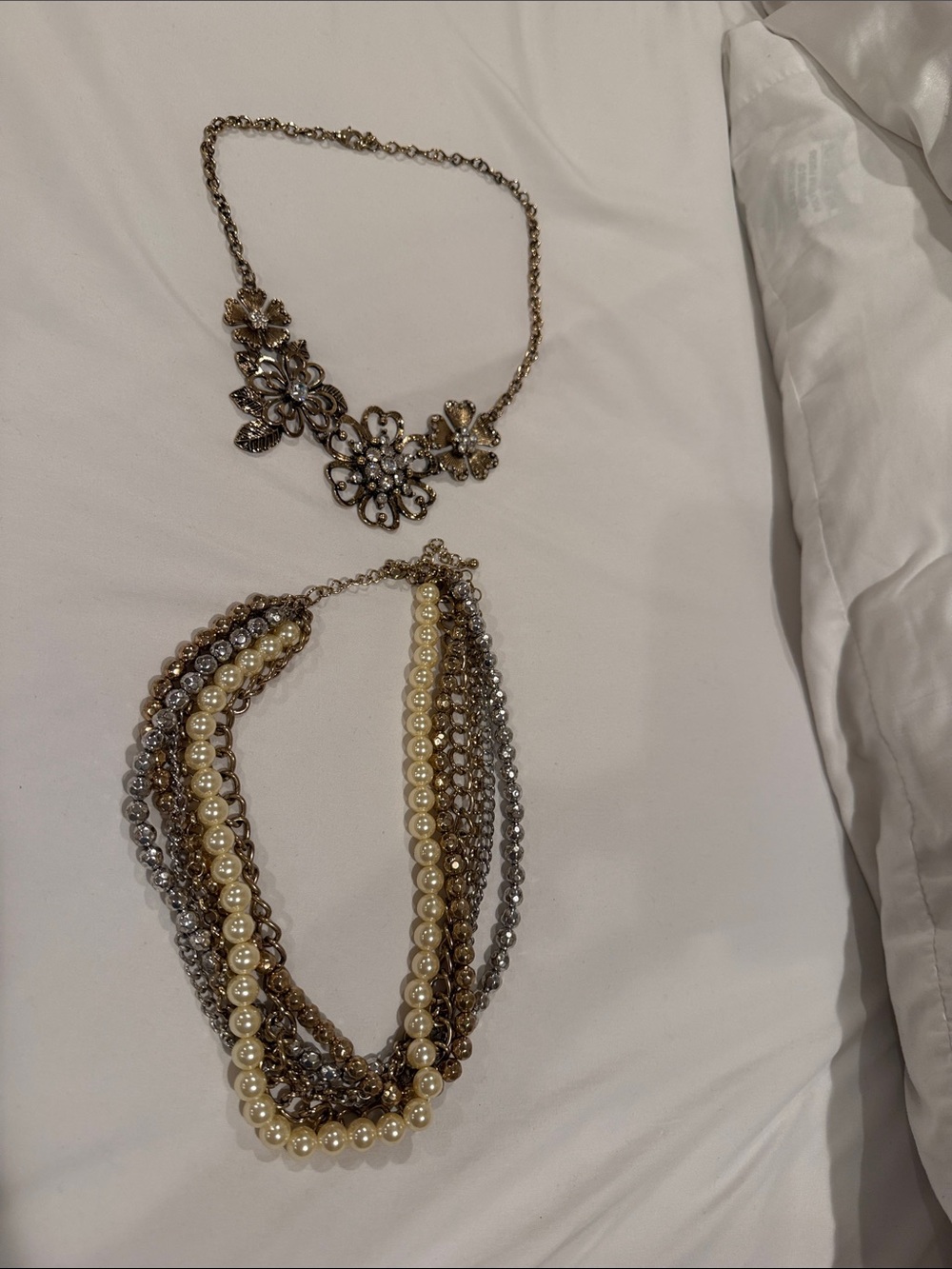 Premier Designs Gold-Tone, Pearl & Silver Multi-Strand Necklace